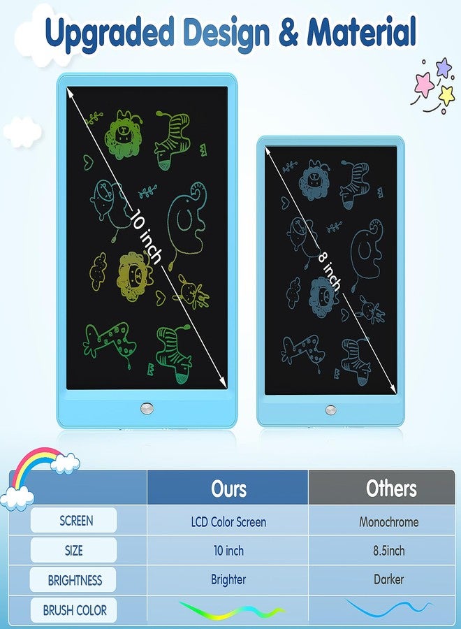 MindPal 10 Inch Drawing Tablet, LCD Writing Tablet for Kids, Colorful Doodle Board Toddler Drawing Pad, Educational Learning & Travel Essential Kid Toy for 3 4 5 6 7 8-Year-Old Girls Boys (Blue) - Image 5